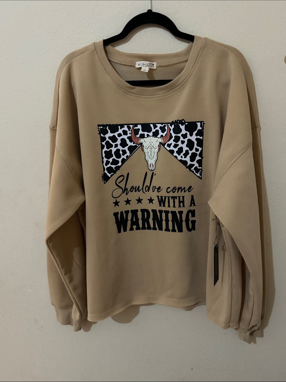 Beige Graphic Sweatshirt